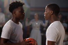 Jalyn Hall and Amir O'Neil in The Crossover