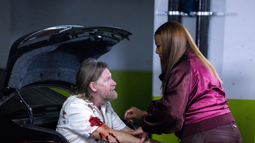 Donal Logue and Queen Latifah in 'The Equalizer'
