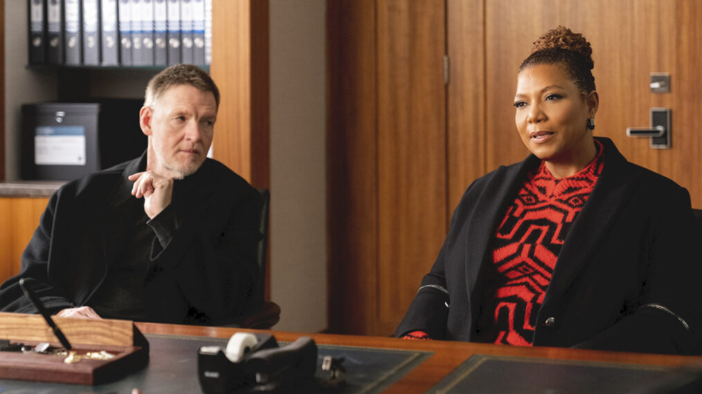 Donal Logue and Queen Latifah in 'The Equalizer'