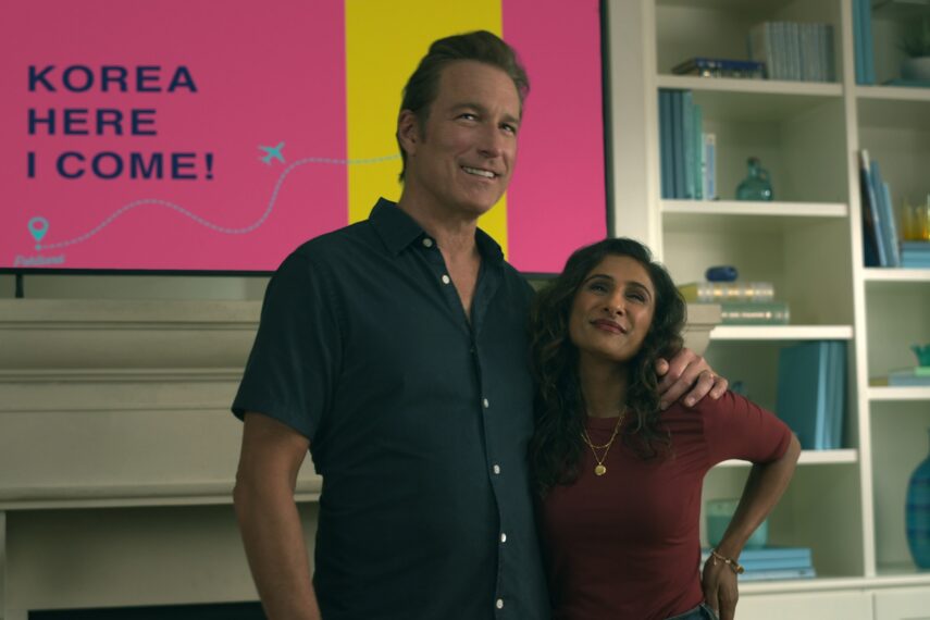 John Corbett and Sarayu Blue in 'XO, Kitty'