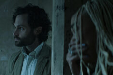 Penn Badgley and Tati Gabrielle in 'You' Season 4 Episode 1