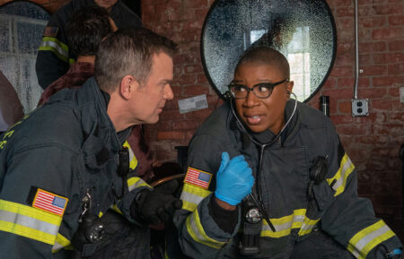 Peter Krause and Aisha Hinds in '9-1-1'