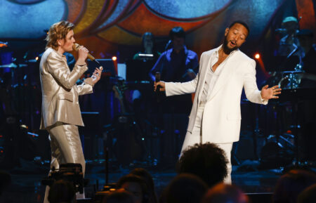 Brandi Carlile and John Legend perform in A Grammy Salute to the Beach Boys