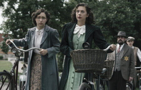 Ashley Brooke as Margot Frank and Bel Powley as Miep Gies in Nat Geo's 'A Small Light'