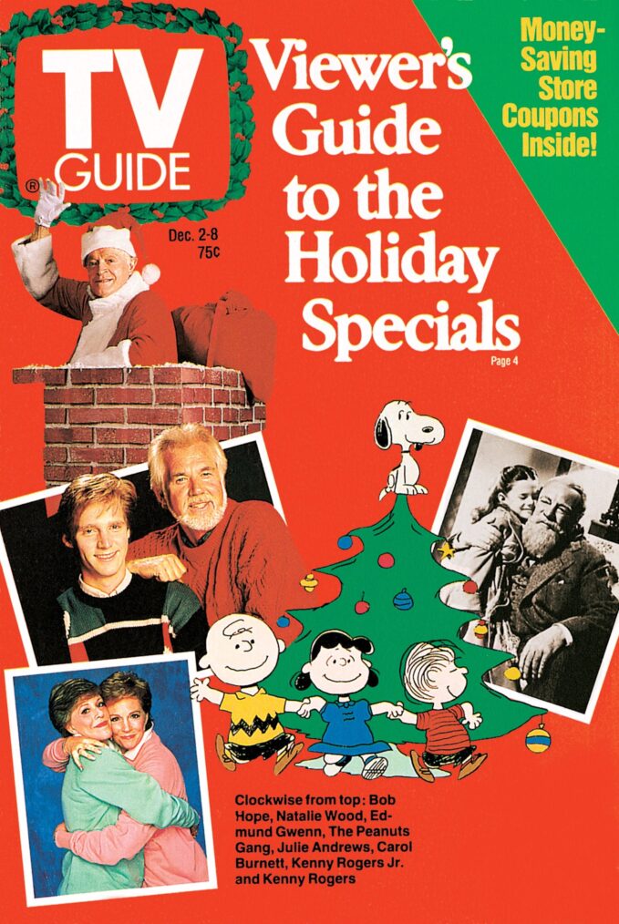 Bob Hope, Natalie Wood, Edmund Gwenn, Peanuts, Julie Andrews, Carol Burnett, Kenny Rogers Jr., Kenny Rogers, TV Guide Magazine cover, December 2-8, 1989