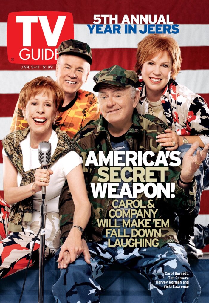 Carol & Company - Carol Burnett, Tim Conway, Harvey Korman, Vicki Lawrence, TV Guide Magazine cover, January 5-11, 2002