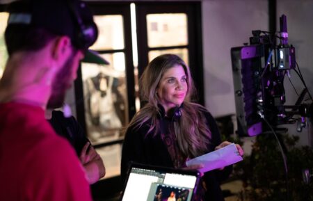 Danielle Fishel behind the scenes of Classmates