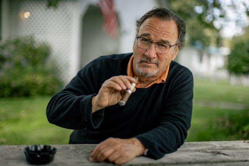 Jim Belushi with a cigar