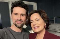 Benjamin Hollingsworth and Marcia Gay Harden on the 'So Help Me Todd' Set