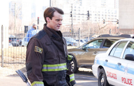 Jesse Spencer and Miranda Rae Mayo in 'Chicago Fire'