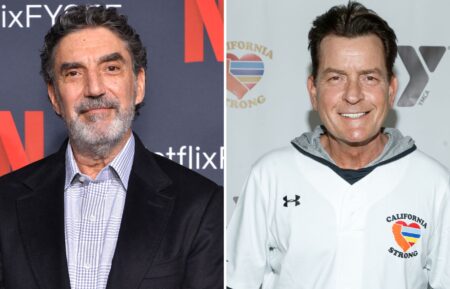 Chuck Lorre and Charlie Sheen in 'How to Be a Bookie'