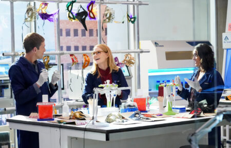 Eric Szmanda, Marg Helgenberger, and Mandeep Dhillon in 'CSI: Vegas'