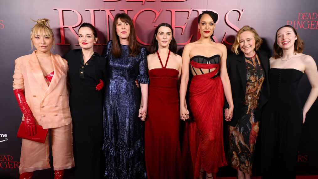 Poppy Liu, Emily Meade, Alice Birch, Rachel Weisz, Britne Oldford, Jennifer Ehle and Kitty Hawthorne of 'Dead Ringers'