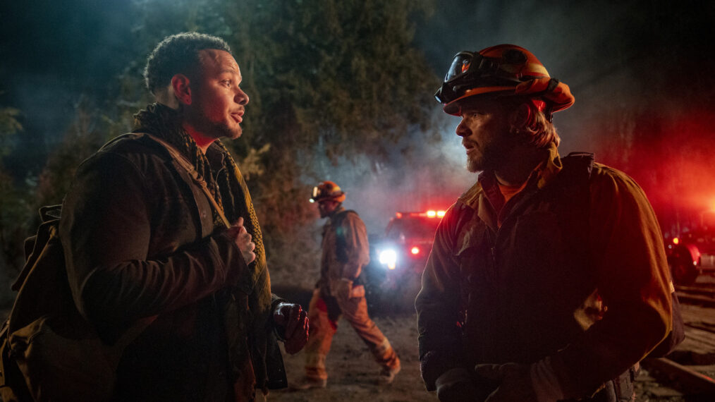 Kane Brown and Max Thieriot in 'Fire Country'