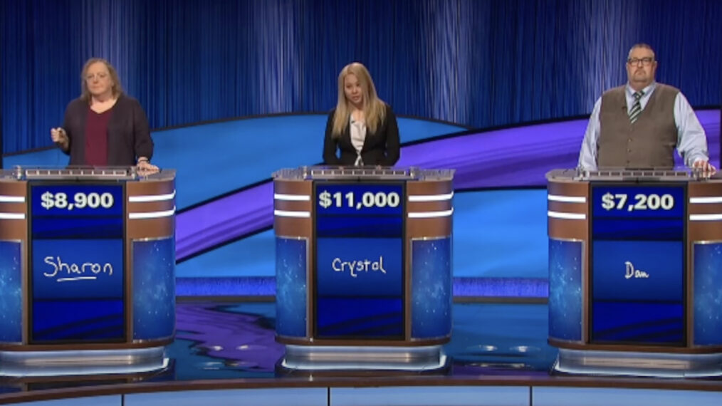 Sharon, Crystal, and Dan on 'Jeopardy!'