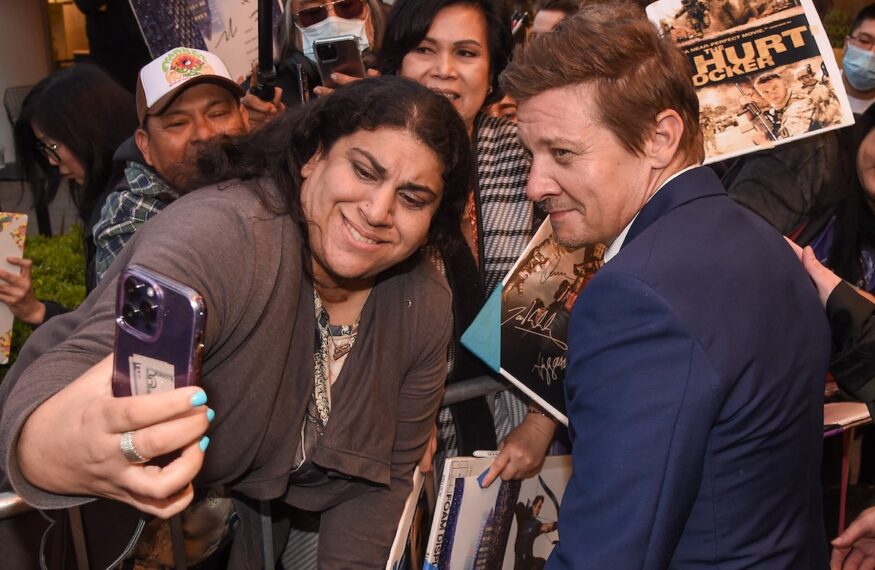 Jeremy Renner poses for pics at Rennervations premiere