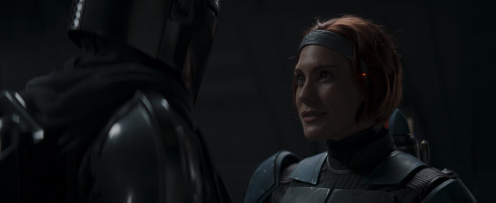 Katee Sackhoff as Bo-Katan Kryze, Pedro Pascal as Din Djarin