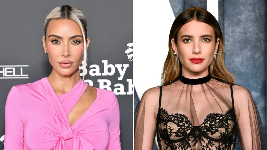 Kim Kardashian and Emma Roberts