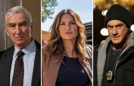 Sam Waterston in 'Law & Order,' Mariska Hargitay in 'SVU,' and Christopher Meloni in 'Organized Crime'