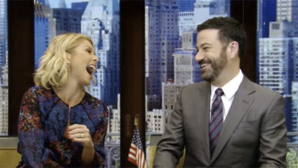 Kelly Ripa and Jimmy Kimmel on 'Live With Kelly'
