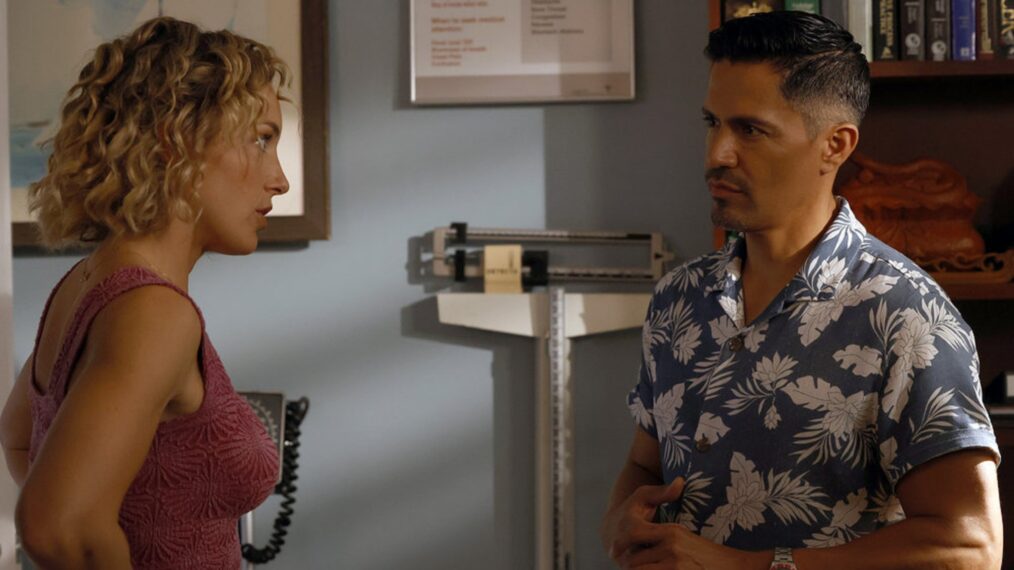 Perdita Weeks and Jay Hernandez in 'Magnum P.I.'