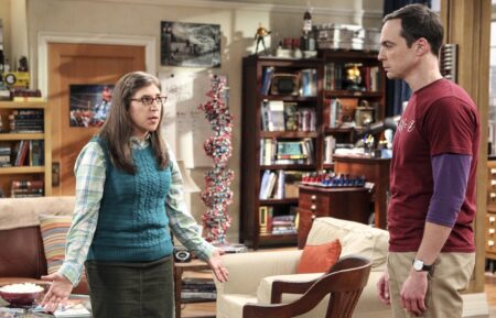 Mayim Bialik and Jim Parsons in The Big Bang Theory