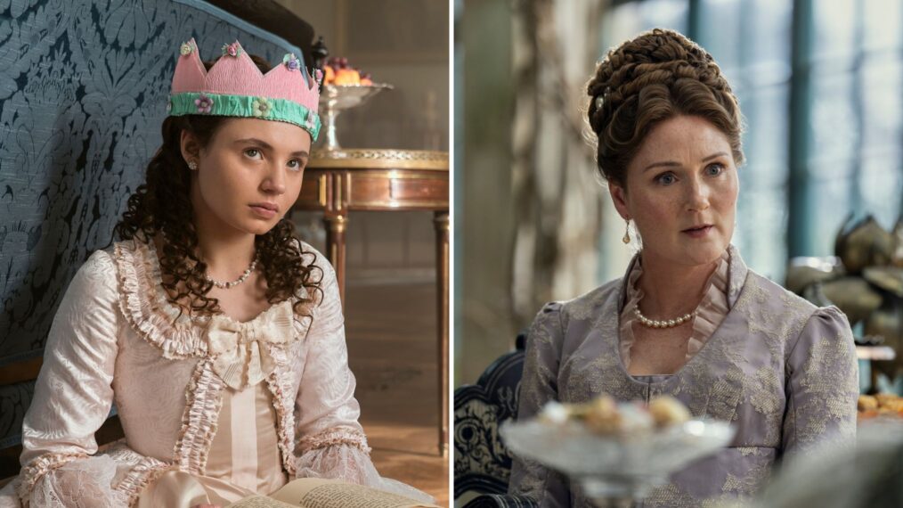 Connie Jenkins-Greig and Ruth Gemmell as Lady Violet in 'Queen Charlotte'