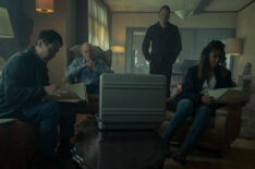 Rob Yang, Charles Dance, Kiefer Sutherland, and Meta Golding in 'Rabbit Hole'