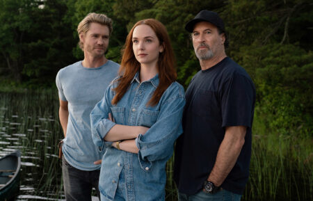 Chad Michael Murray, Morgan Kohan, and Scott Patterson in 'Sullivan's Crossing'