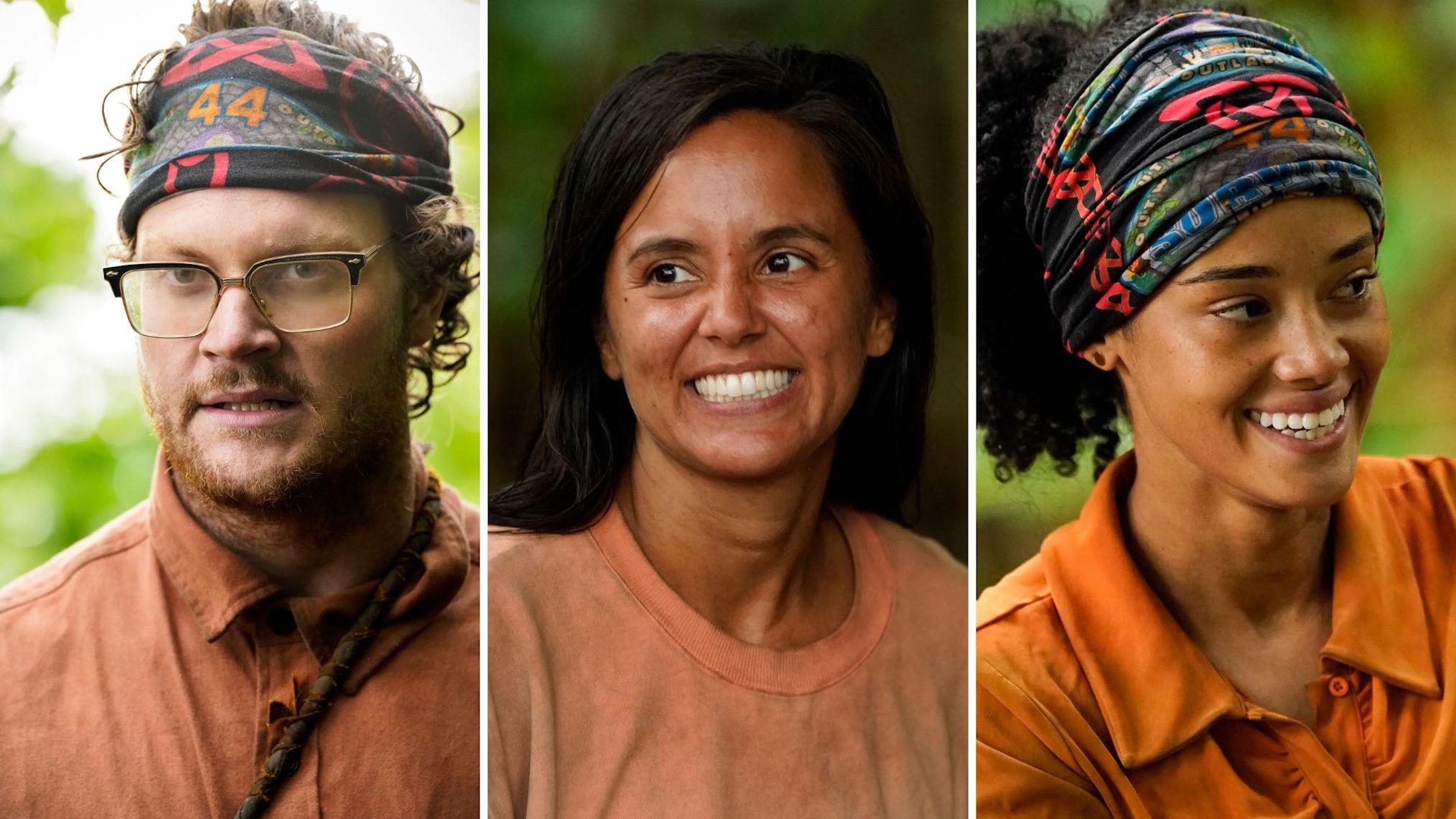 Kane (izquierda), Jaime (centro) y Lauren (derecha) en el episodio 9 de la temporada 44 de 'Survivor'