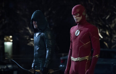 Stephen Amell and Grant Gustin in 'The Flash'