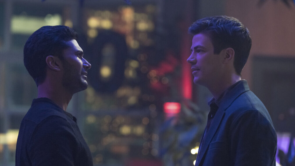 Sendhil Ramamurthy and Grant Gustin in 'The Flash'