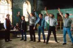 Tom Wilkinson, Wim Snape, Robert Carlyle, Steve Huison, Paul Barber, Hugo Speer, and Mark Addy in 'The Full Monty'