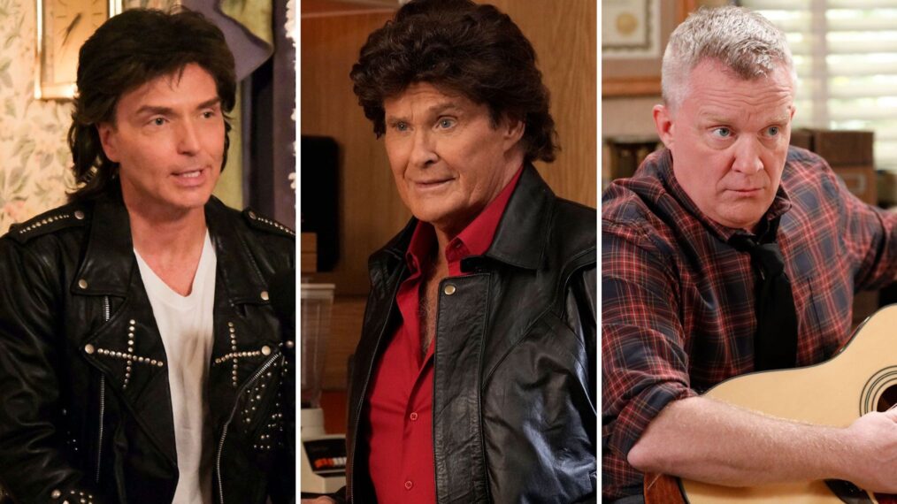 Richard Marx (L), David Hasselhoff (C), Anthony Michael Hall (R) in 'The Goldbergs'