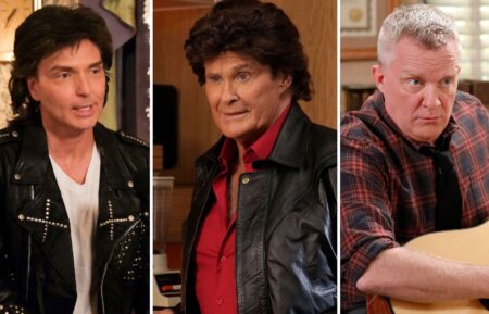 Richard Marx (L), David Hasselhoff (C), Anthony Michael Hall (R) in 'The Goldbergs'