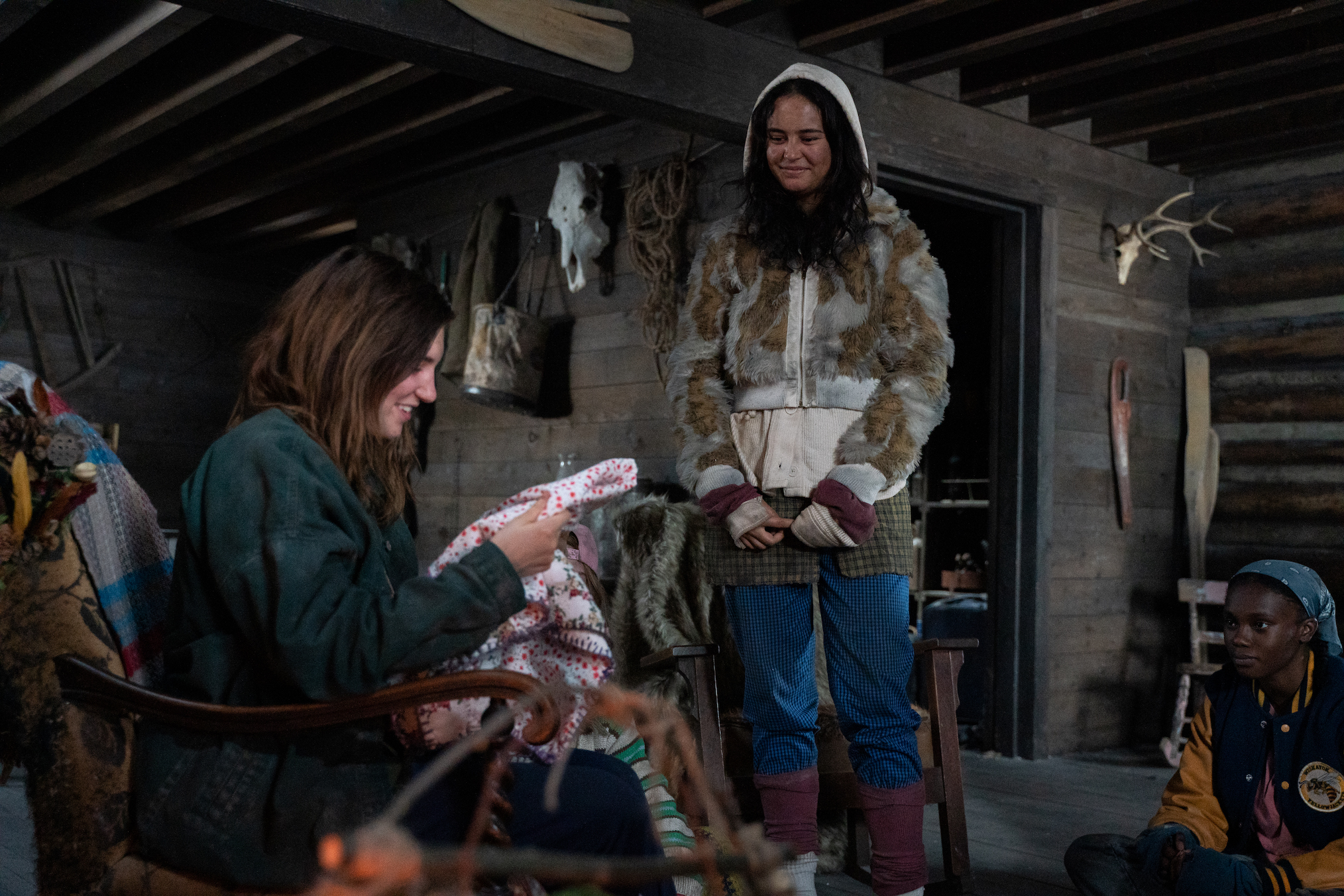 Sophie Nélisse, Courtney Eaton, and Nia Sondaya in 'Yellowjackets'