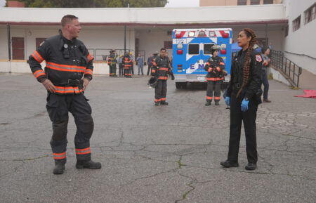Jim Parrack and Gina Torres in '9-1-1: Lone Star'