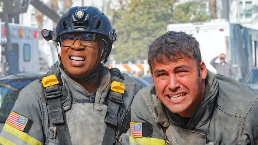 Aisha Hinds and Ryan Guzman in '9-1-1'