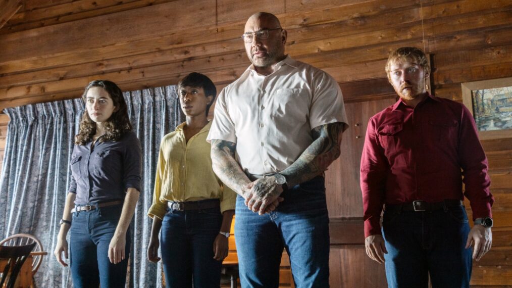 Abby Quinn, Nikki Amuka-Bird, Dave Bautista, Rupert Grint in Knock at the Cabin