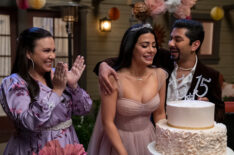 Gloria Calderon Kellett, Emeraude Toubia, and Mark Indelicato in With Love