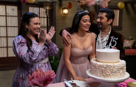 Gloria Calderon Kellett, Emeraude Toubia, and Mark Indelicato in With Love