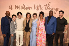 Romany Malco, Tristan Byon, Chance Hurstfield, Stephanie Szostak, Cameron Esposito, Christina Moses, Lou Beatty Jr., and David Giuntoli at 'A Million Little Things' finale celebration