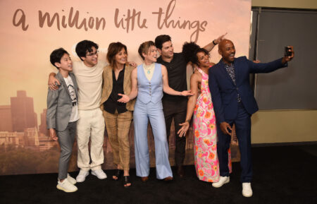 Tristan Byon, Chance Hurstfield, Stephanie Szostak, Cameron Esposito, David Giuntoli, Christina Moses, and Romany Malco at 'A Million Little Things' finale celebration