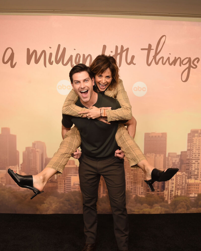 David Giuntoli and Stephanie Szostak at 'A Million Little Things' finale celebration