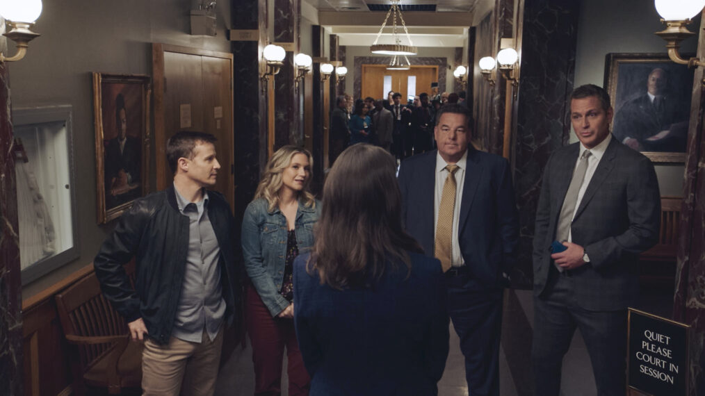 Will Estes, Vanessa Ray, Steven Schirripa, and Peter Hermann in 'Blue Bloods'