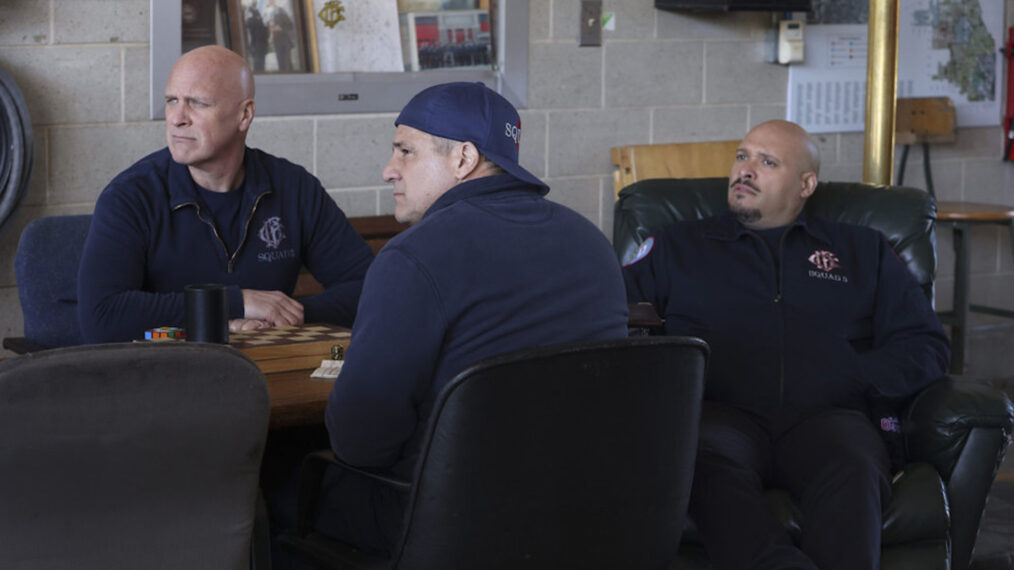 Randy Flagler as CAPP, Anthony Ferraris as Tony, Joe Minoso as Cruz in 'Chicago Fire' - Season 11, 'Red Waterfall'