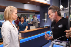 Jessy Schram and Steven Weber in 'Chicago Med' - Season 8