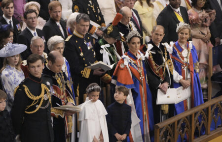 Coronation guests, including Prince Harry, Prince William, and Kate Middleton