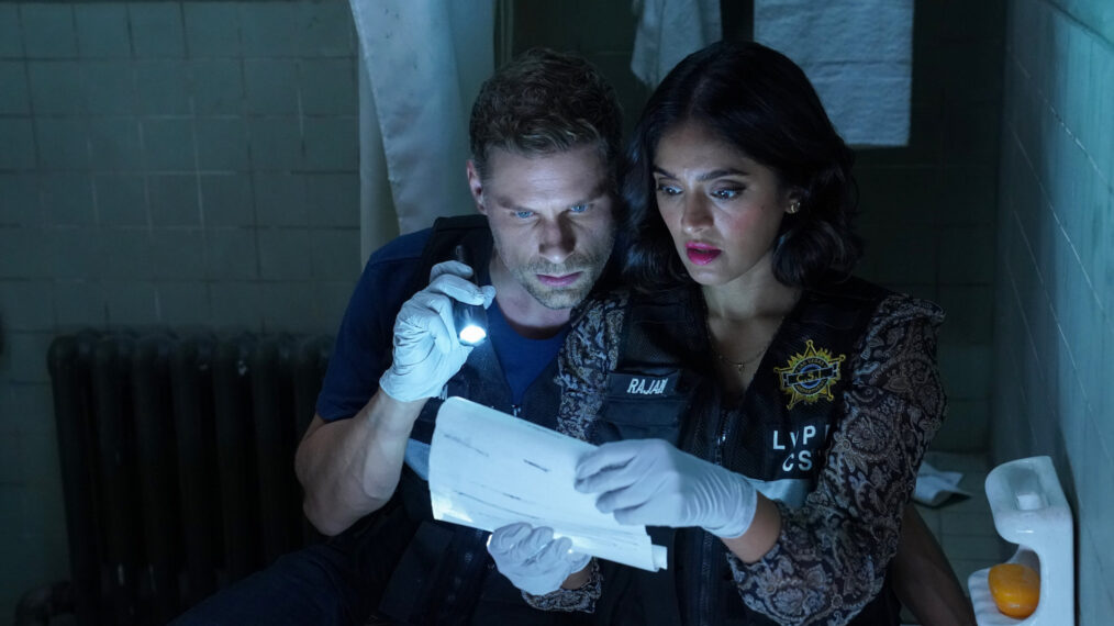 Matt Lauria as Josh Folsom and Mandeep Dhillon as Allie Rajan in 'CSI: Vegas' - 'In the White Room'