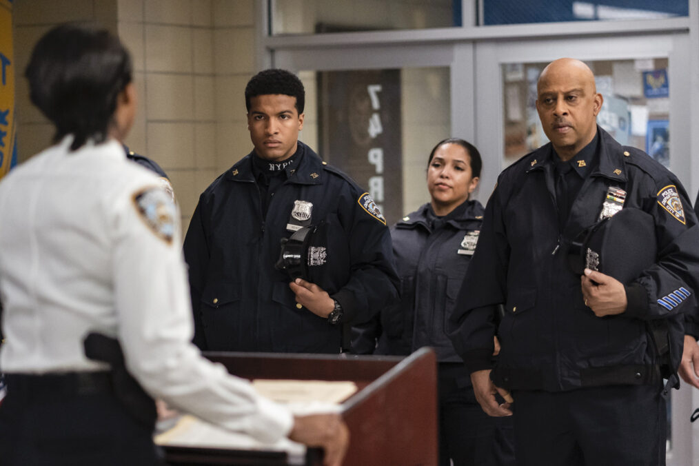 Amanda Warren as Regina Haywood, Lavel Schley as Officer Andre Bentley, and Ruben Santiago-Hudson in 'East New York'